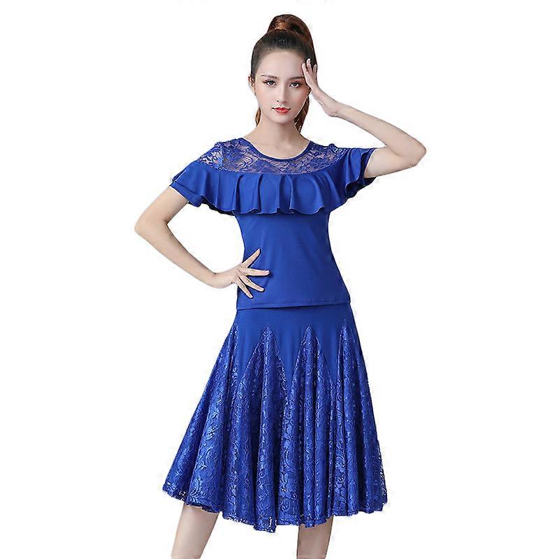 Dance lace skirt Egyptian dance Indian dance performance Dress Top Skirt 2pcs set