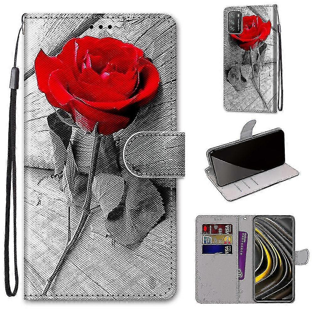 Case  Compatible With Poco M3 Creative Pattern Tui Magnetic Card Holder Wallet - Kitten