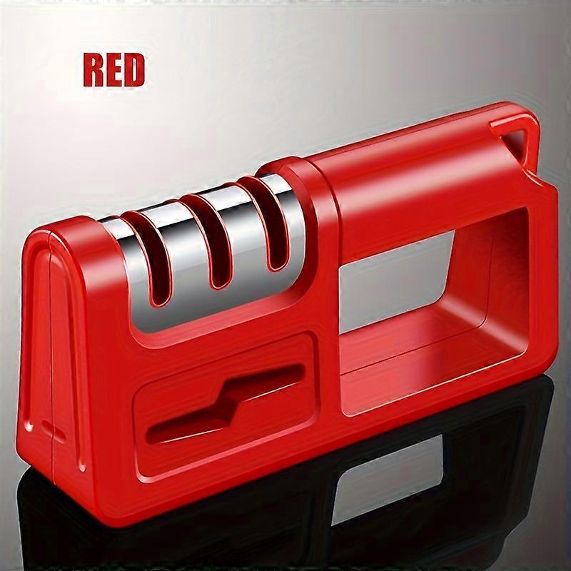 1pc Premium Four-in-One Diamond Sharpener - Multifunctional Household Manual Quick Sharpener for Kitchen Knives, Scissors, and Blades - Stainless Stee