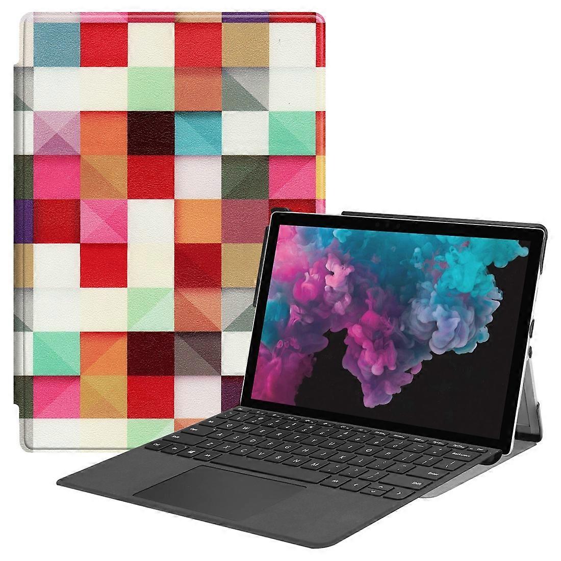 Colored Pattern Leather Case for Microsoft Surface Pro 6