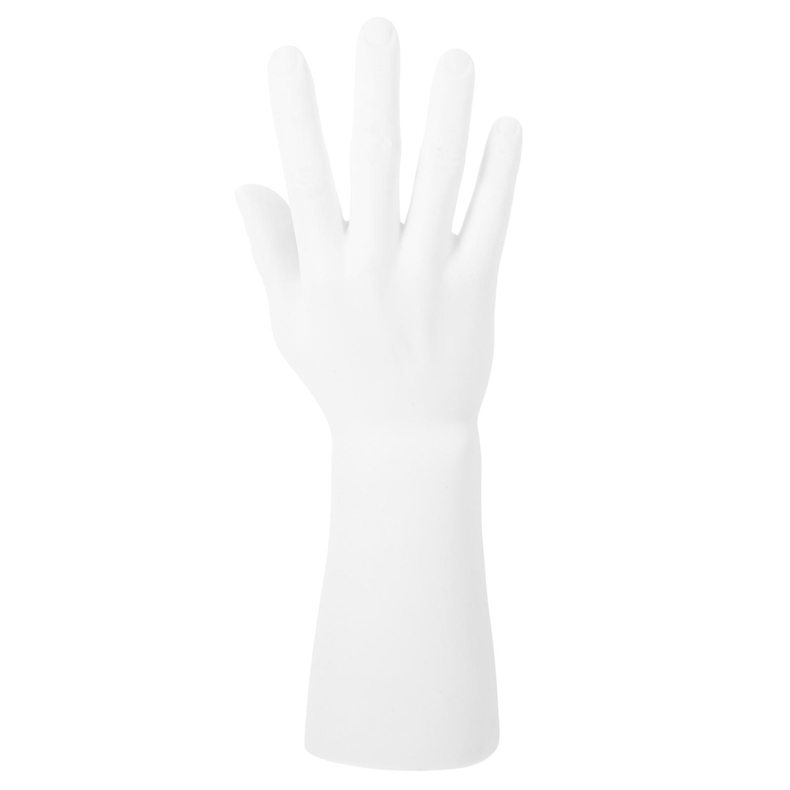 1pc Vinyl Simulation Male Hand Model Hand Form Ring Stand Holder Hand Mannequin Rack Watch Ring Display Props(White)