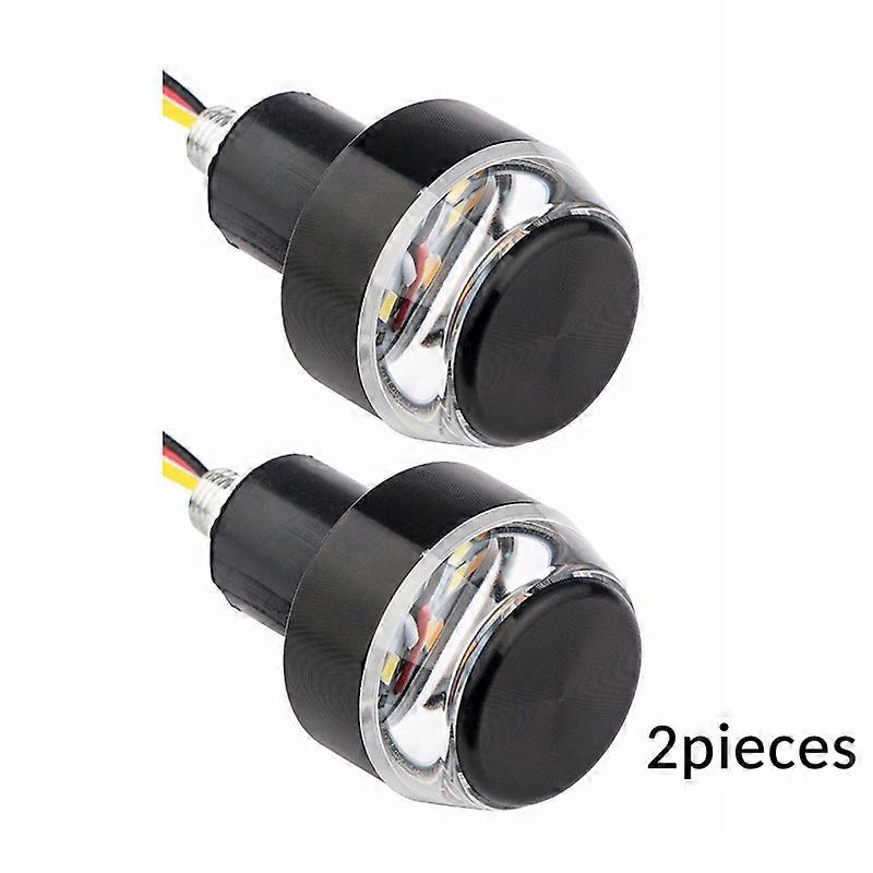 Motorcycle LED Handlebar End Turn Signal Light 12V White Yellow Blue Red Flasher Handle Grip Blinker Side Marker Hand Lamp