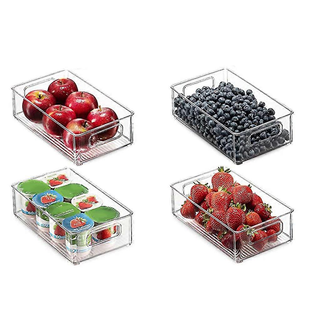 4pcs Refrirator Izer Bins Stackable Frid Izers With Cutout S Clear Pant