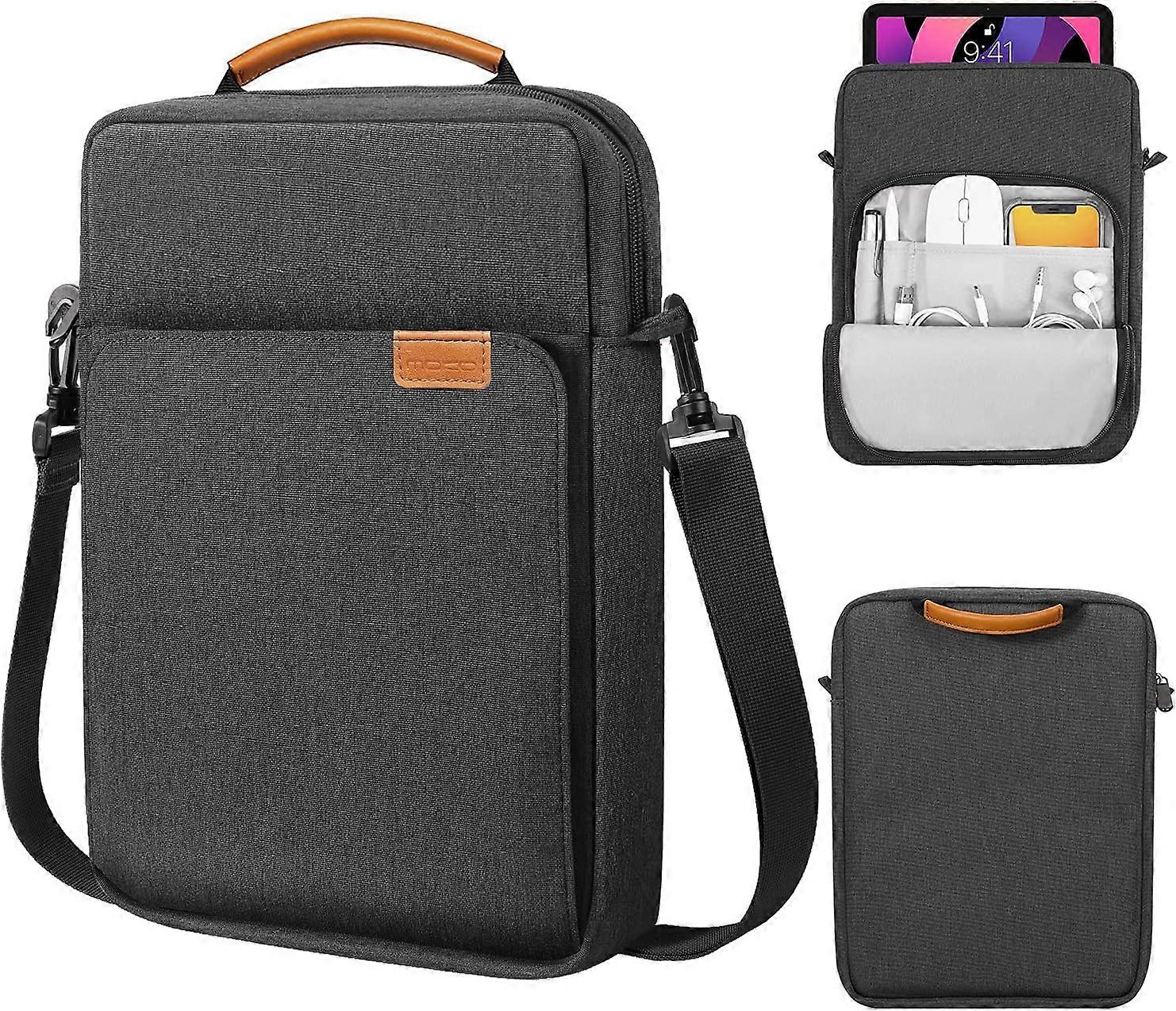 9-11 inch tablet case bag handle suitcase with shoulder strap suitable for iPad black gray
