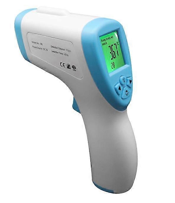 Non-contact infrared thermometer, LCD backlit display, blue