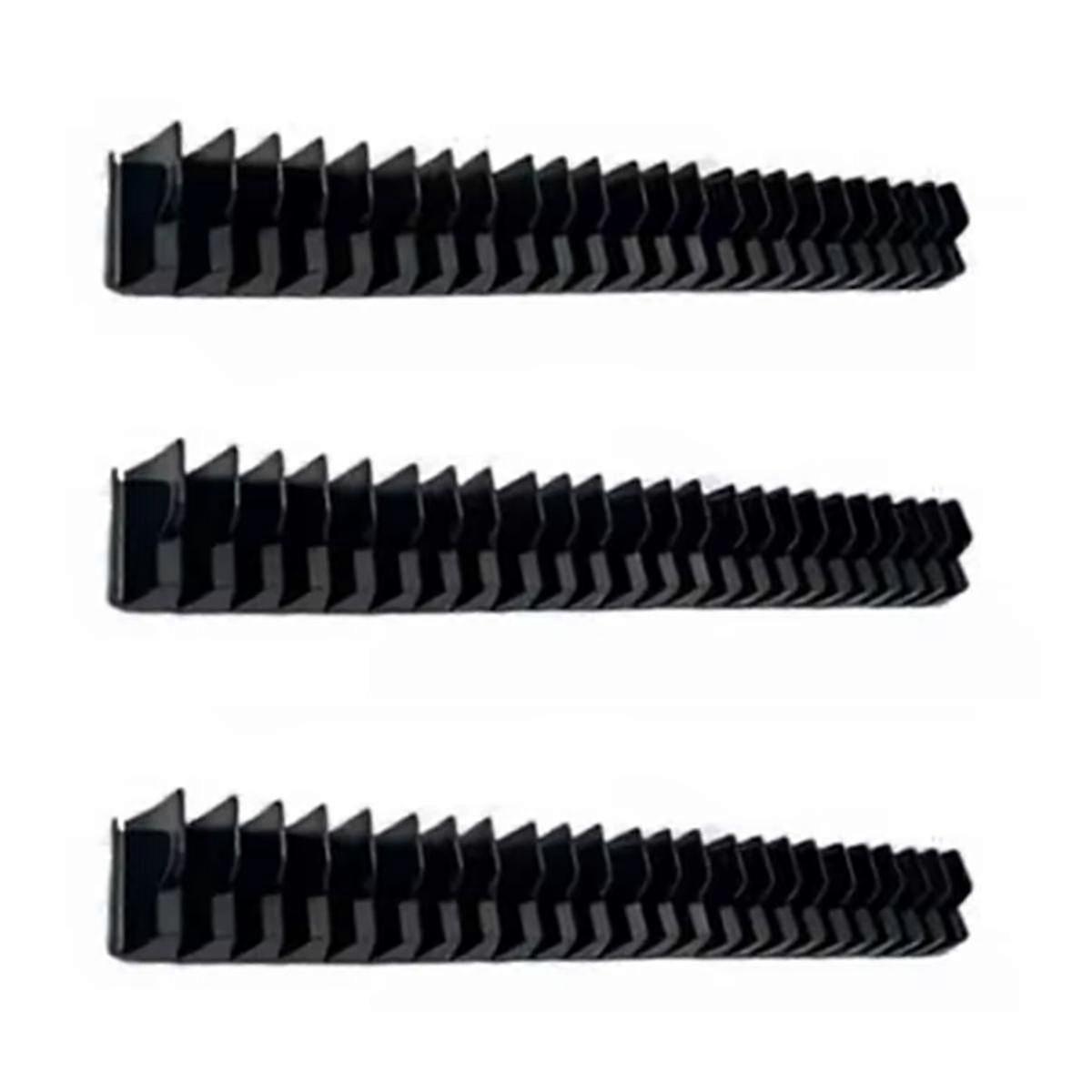 3pcs Magnetic Wrench Organizer Easy To Install Portable Tool Storage Shelf Wrench Holder For Tool Drawer Storage Black