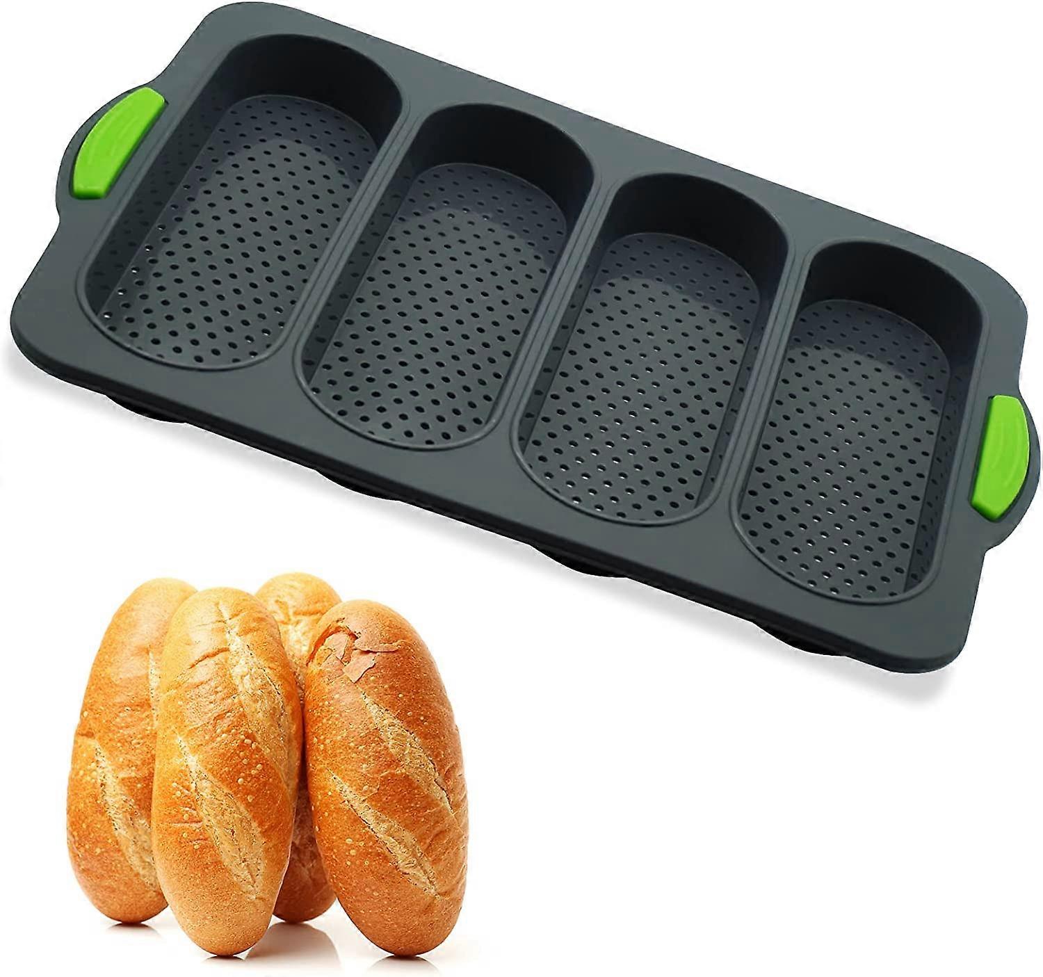Bread Loaf Pan for Baking, Silicone 4 Cavity Baguettes Pan