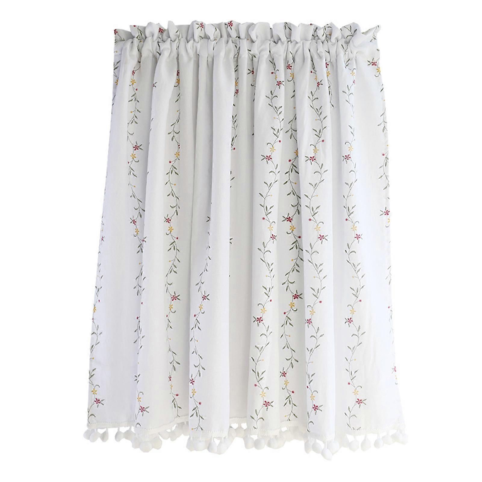 חלון גזה פרנזים רחיצים פרחוניים הדפס בית חווה עיצוב וילון Valance ציוד ביתי