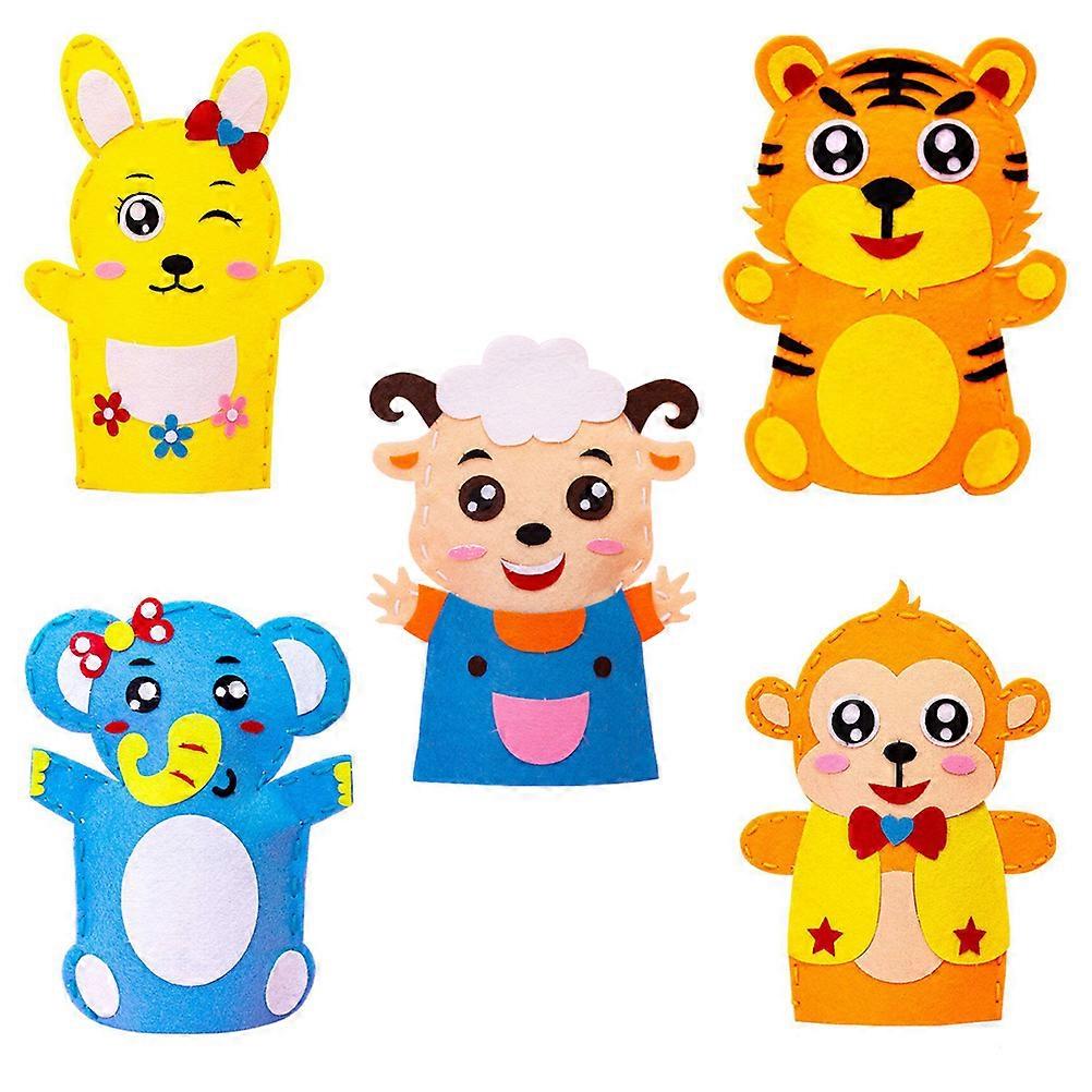 5 Sets Hand Puppet Making Kit Creative DIY Making Puppets Kids Educational Toys