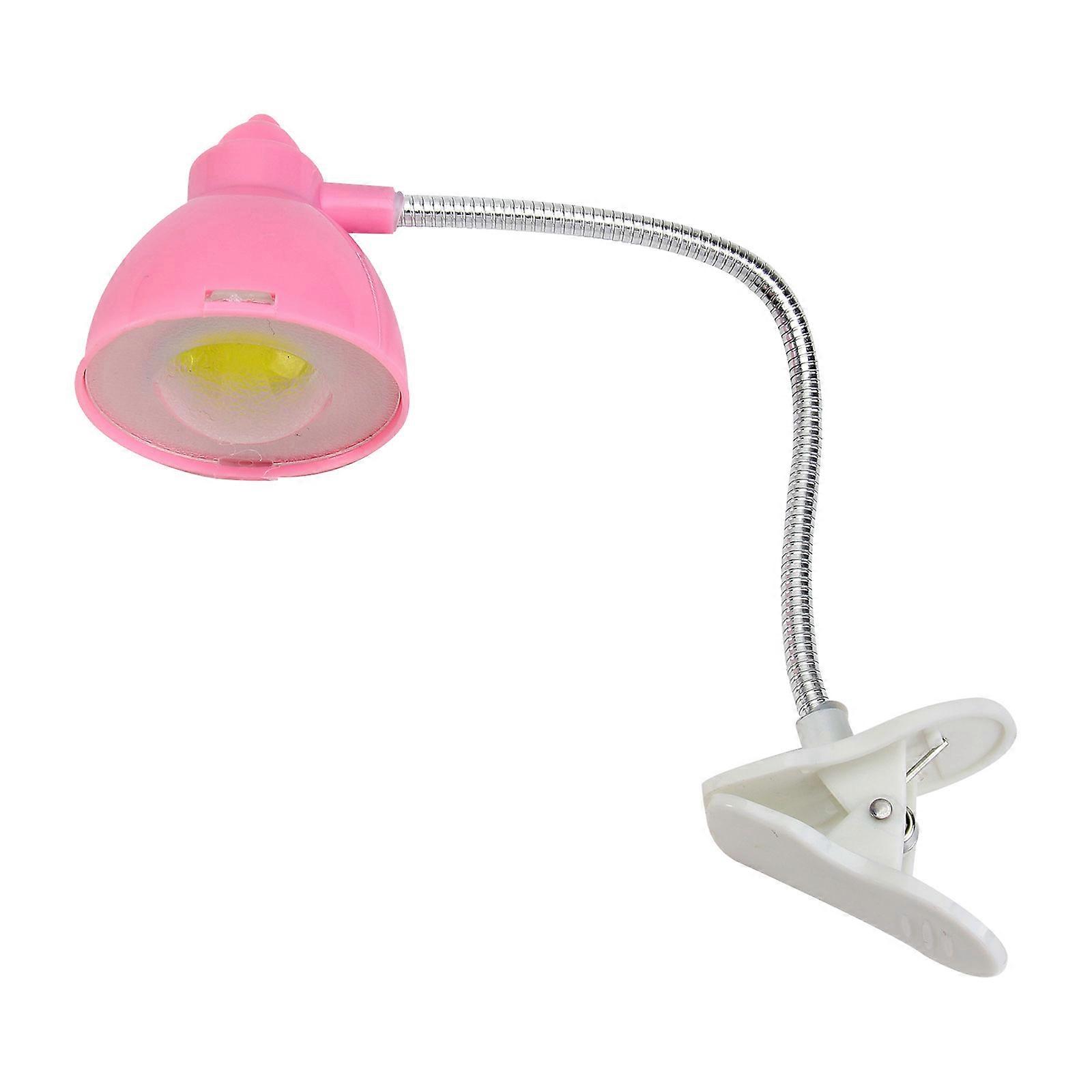 Clip Desk Reading Light LED Eye-caring Learning Lamp for Home Office 3W Pink