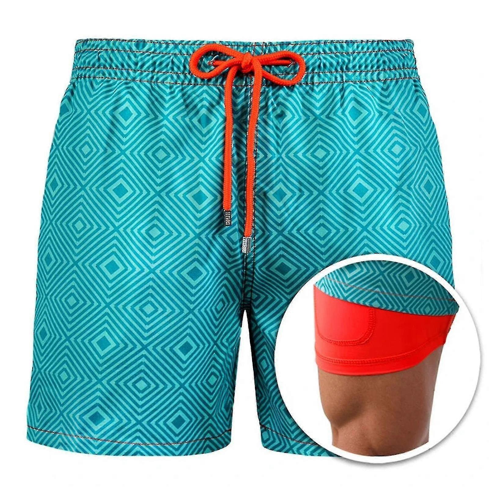 Mens Swim Trunks With Compression Liner