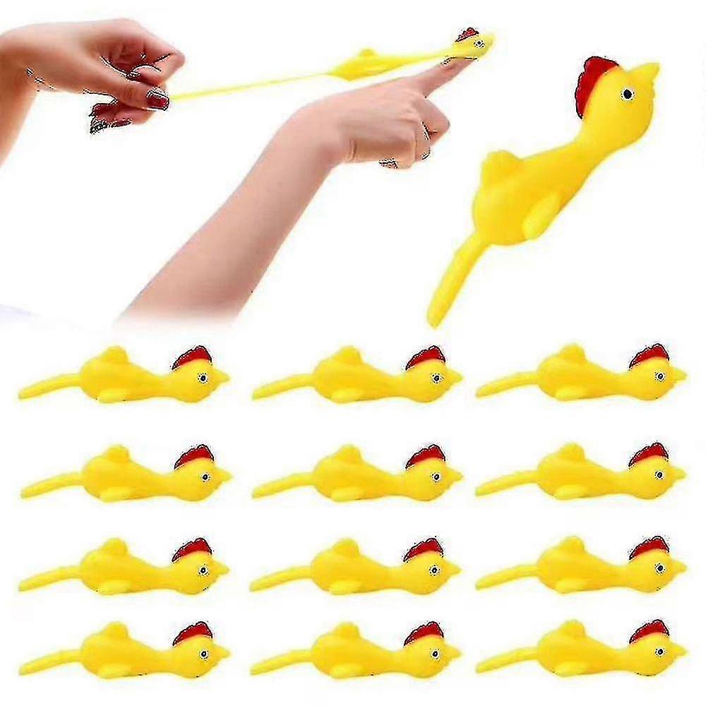 12 Pcs Catapult Turkey Tricky Fun Toy Catapult Chicken Tpr Soft Material Launch New Exotic Sticky Wall Chicken Hk