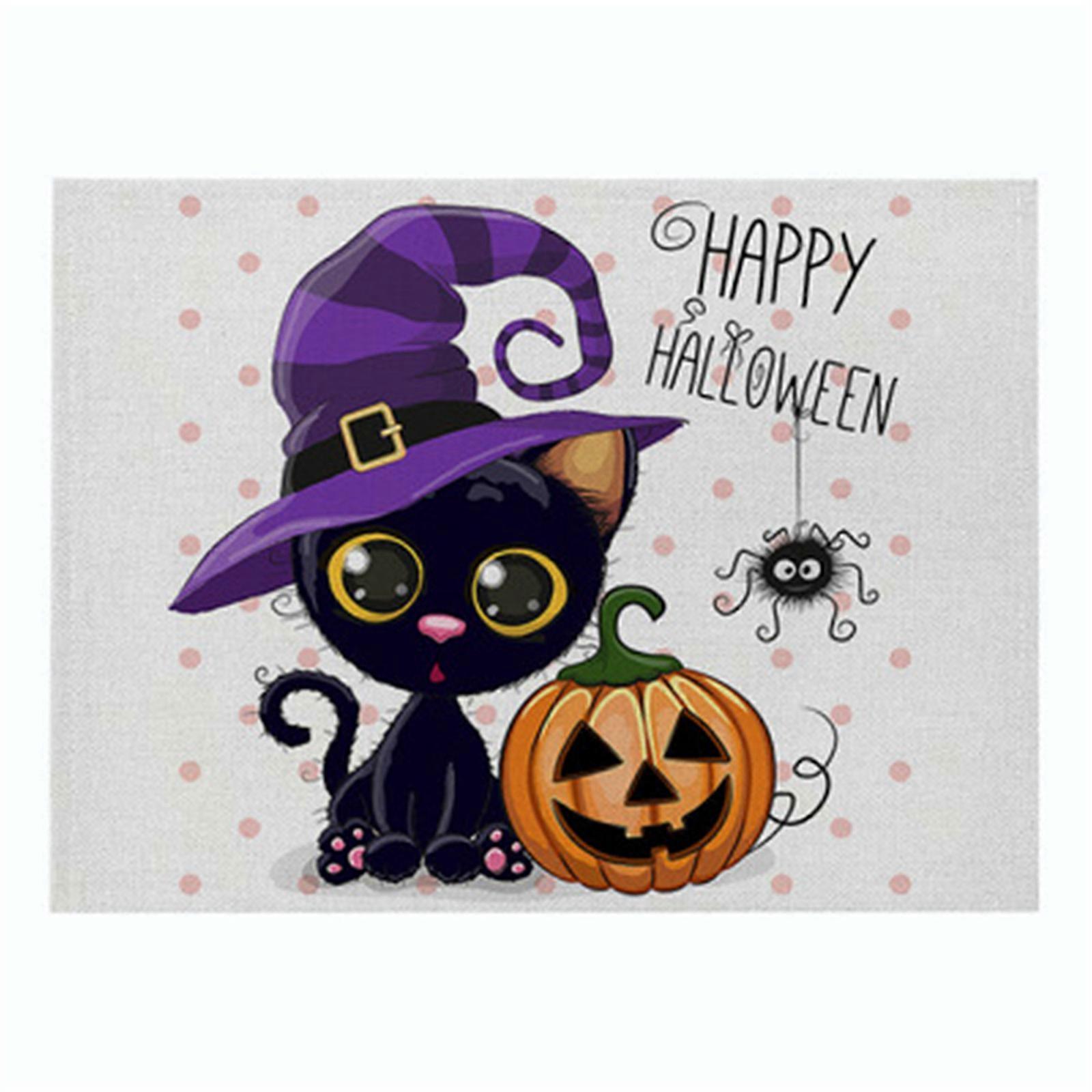 Halloween Purple Series Cotton And Linen Placemats New Rectangular Western Place