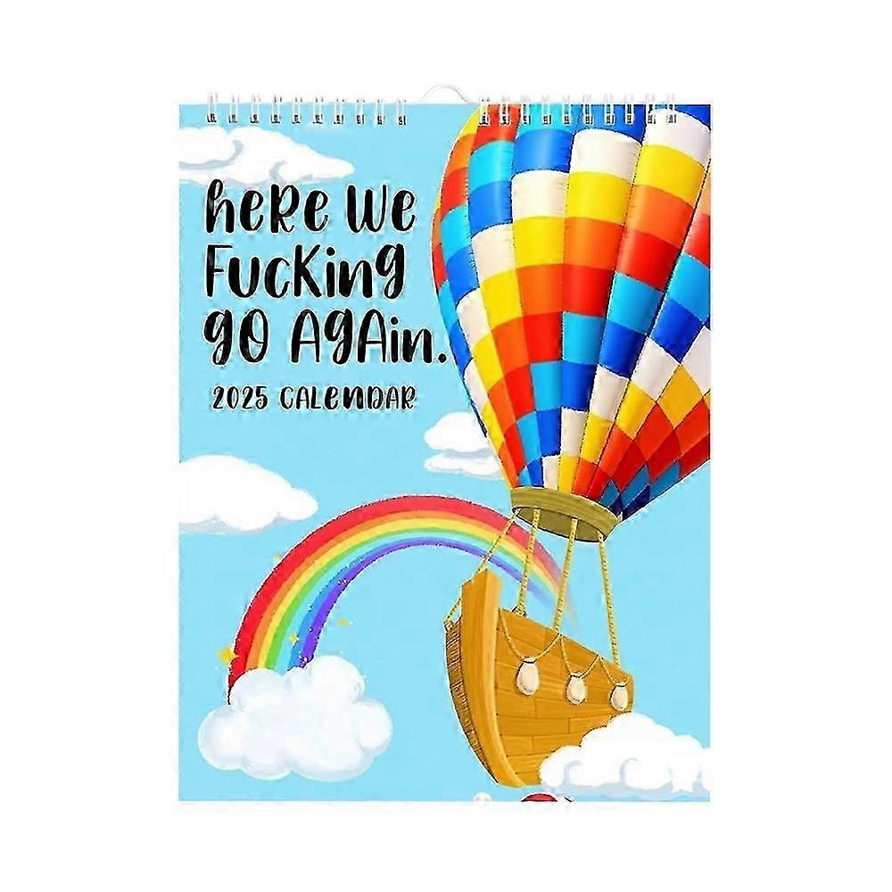 تقويم 2025 هنا نحن فو كينغ نذهب مرة أخرى ، هنا نحن فو كينغ نذهب مرة أخرى تقويم الحائط ، مضحك جدار الفن هفوة الفكاهة مزحة التقويم