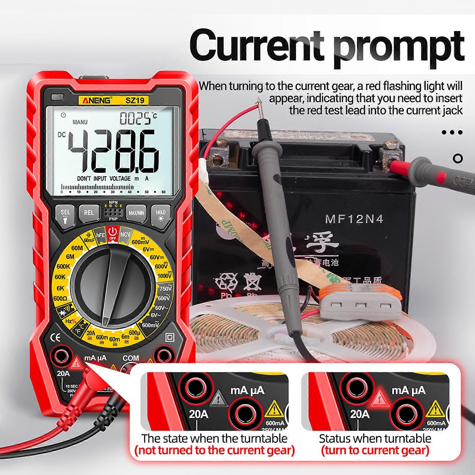 Upgraded Digital Multimeter for w/ Backlight- Voltmeter Ammeter Ohmmeter NCV-Dio