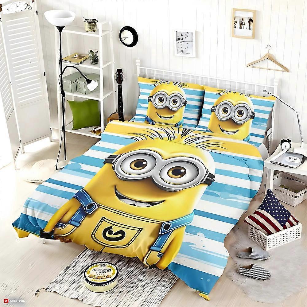 v994 Lençóis Minion Capa de Edredão Conjunto Decoração do Quarto Capa de Edredom Capa de Roupa de Cama Lençóis IU994