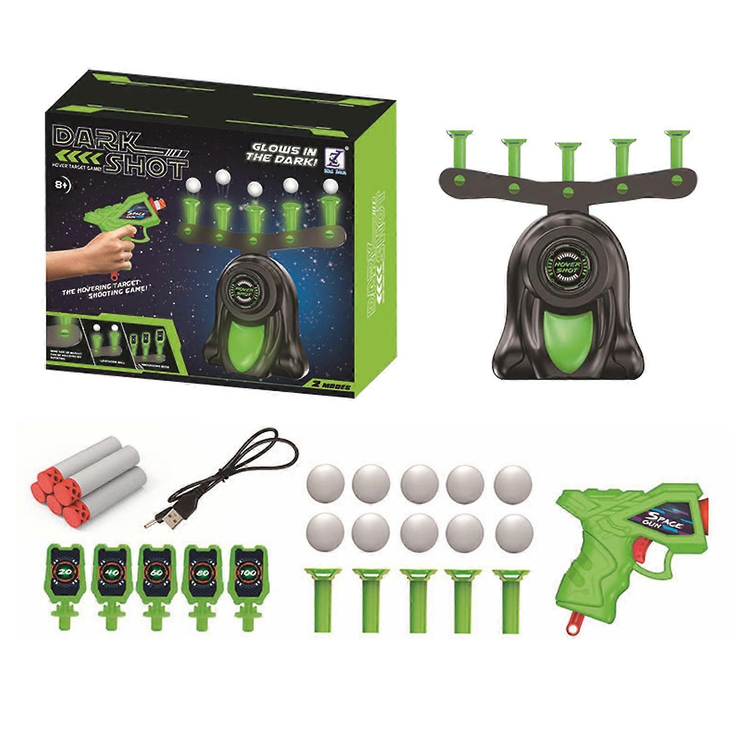 Kids Shooting Toy Guns Set with Glow-in-The-Dark Shooting Targets Practice