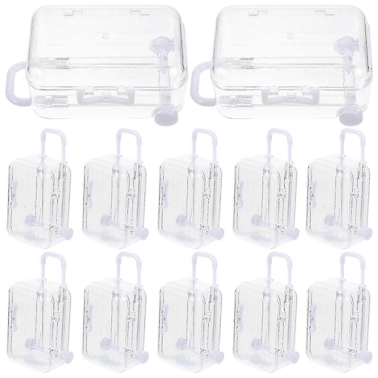 12pcs Suitcase Shaped Candy Boxes Mini Suitcase Gift Box for Wedding Party Decorations