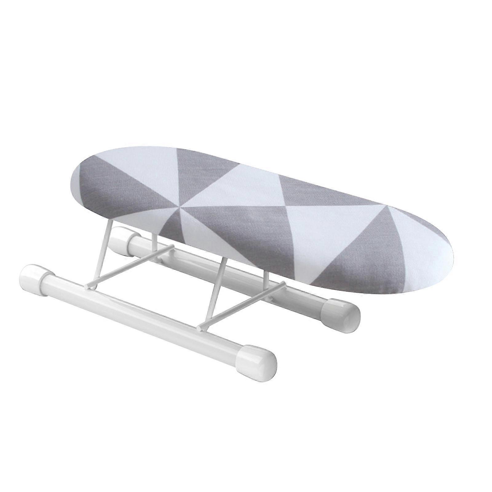 Small Folding Ironing Board Ironing Cuffs Neckline for Home White and Gray