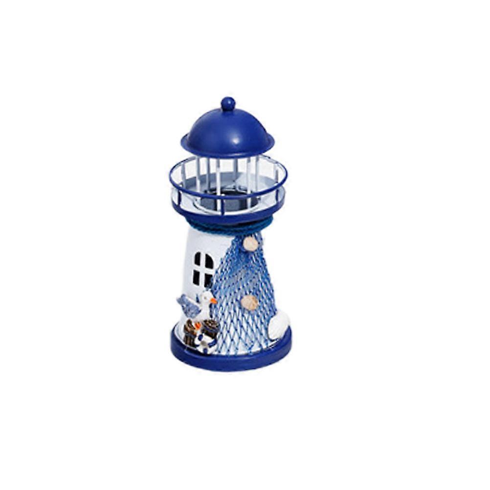 Shining Lighthouse Ornament Iron Craft Lighthouse Decorations for Home (Small Size Random Pattern)