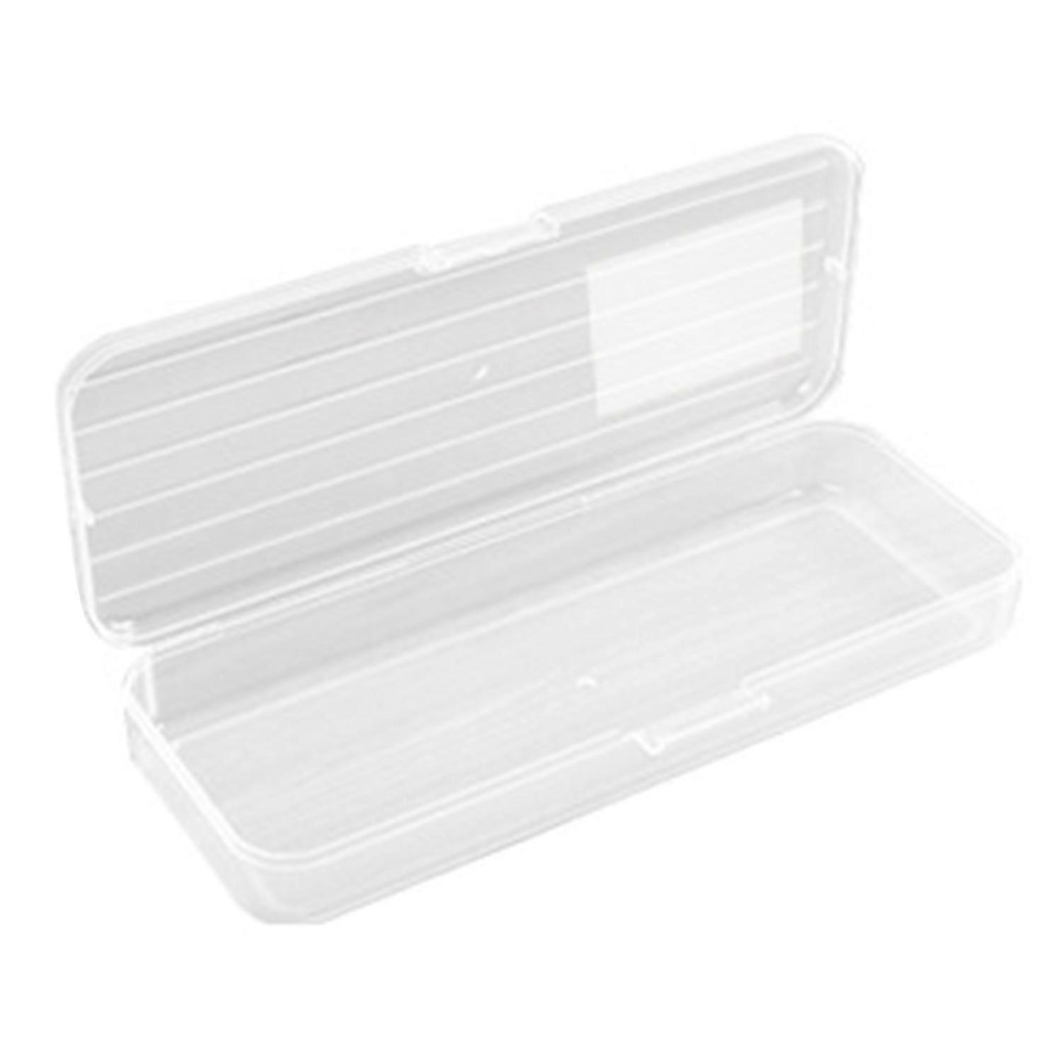 Pencil Case Large Capacity Space-Saving Transparent Plastic Storage Box for Home School Office