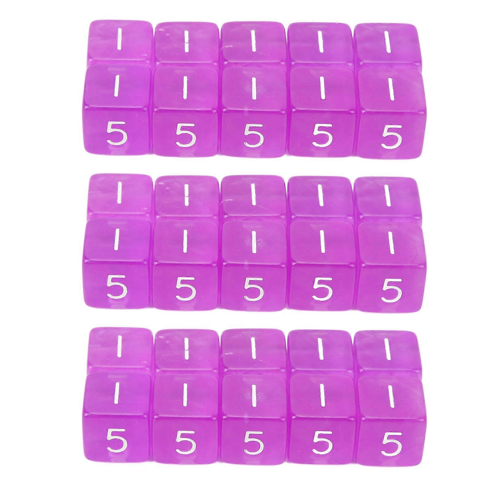 30PCS Dice Cubes Right Angle Transparent Colored Plastic 6 Sided Dices for Games Purple