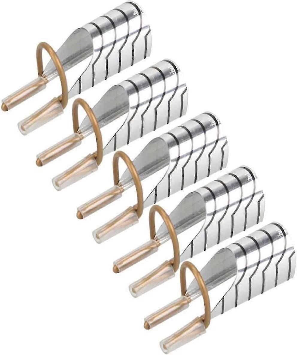 Practical Nail Extention Tips Aluminum Form Guide Reusable Form Guide Portable Acrylic French Nail Art Forms For Gel Polish,manicure Tool(silvery)(5pc