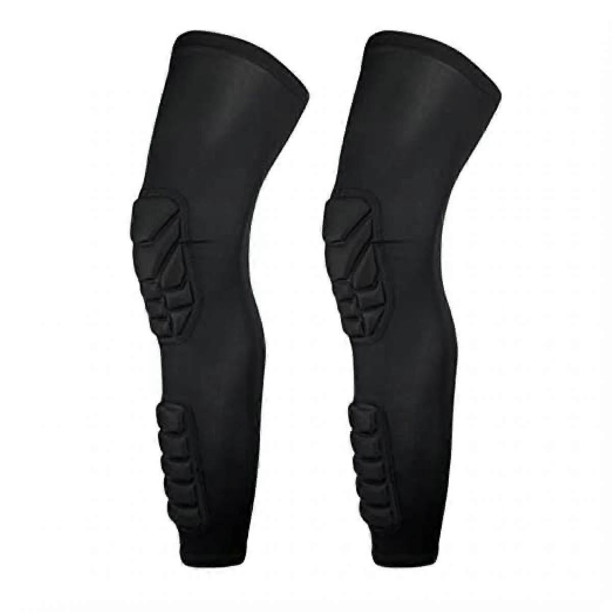 Padded Knee Compression Sleeves Long Leg Sleeve Calf Protection for Basketball, Soccer Knee Pads Shin Brace Soft