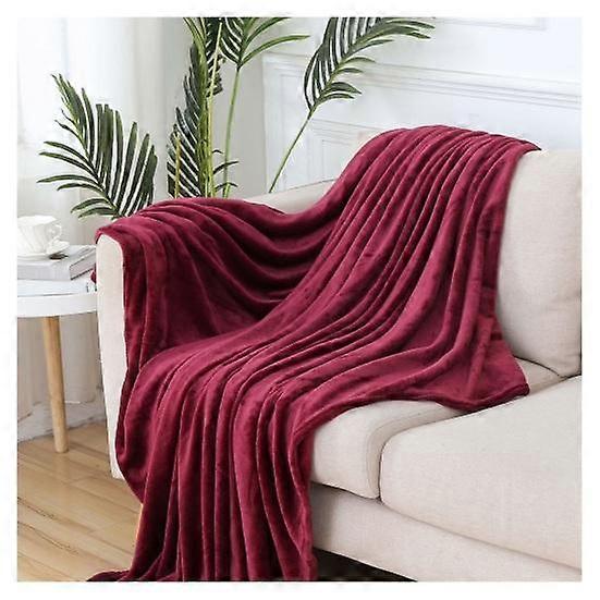 Cozy Coral Flannel Blanket Energy-efficient Temperature Control Solid Colour Ultimate Comfortable Touch Blanket