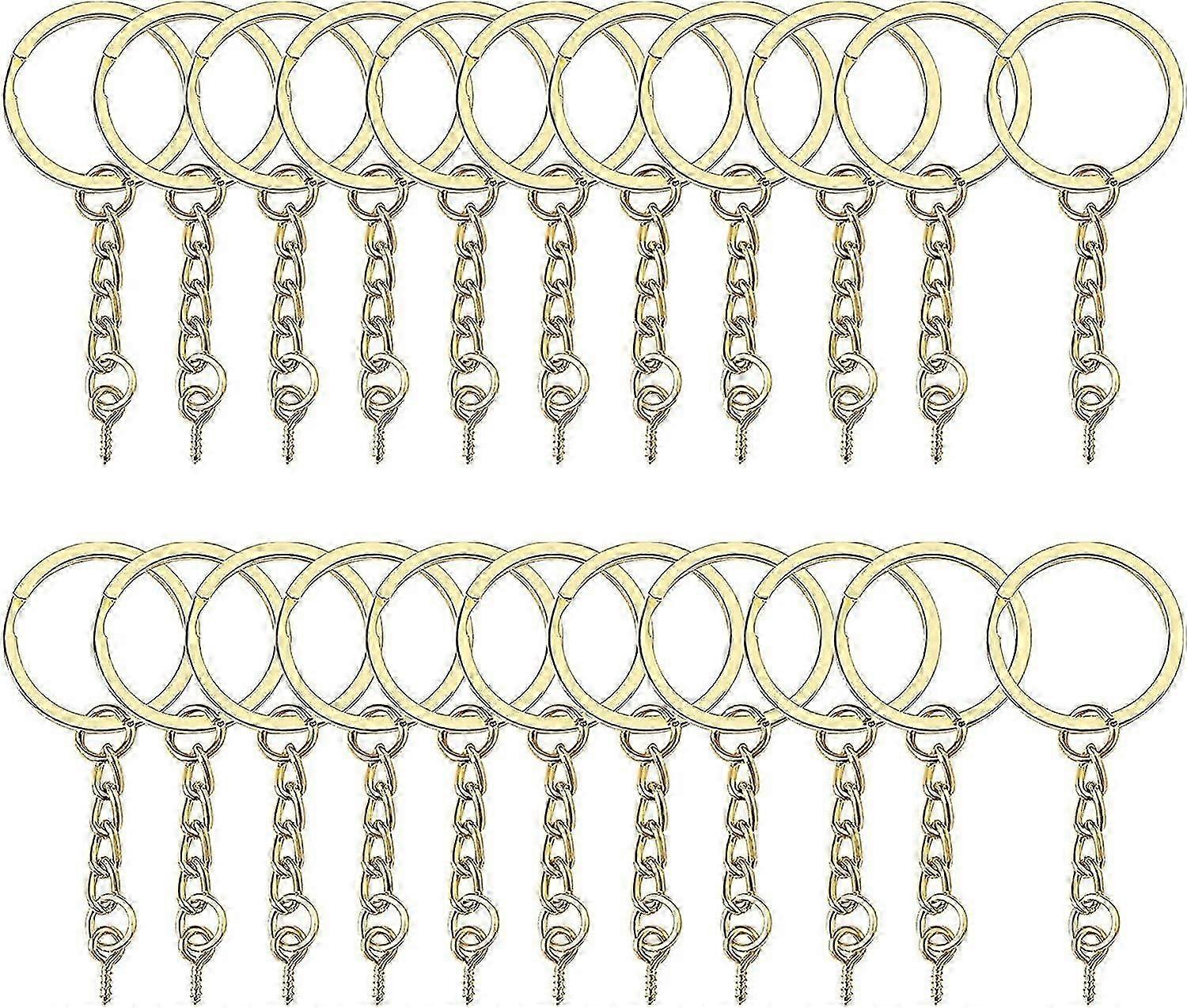 60 Pieces Metal Split Key Chain Rings - Gold Key Ring Keychain with Open Jump Ring