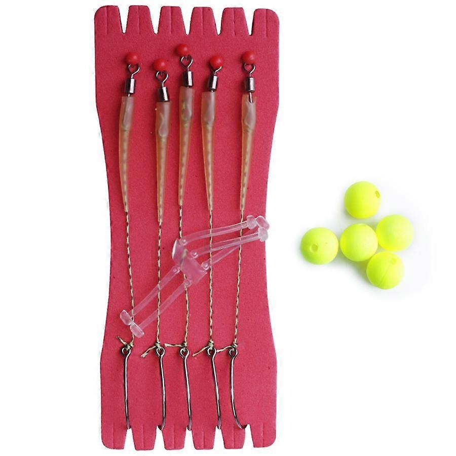 Suitable for carp fishing FTK 14cm 5-piece fishing line set Carp hooks (including line and beads) 30-60lb 4 colours available