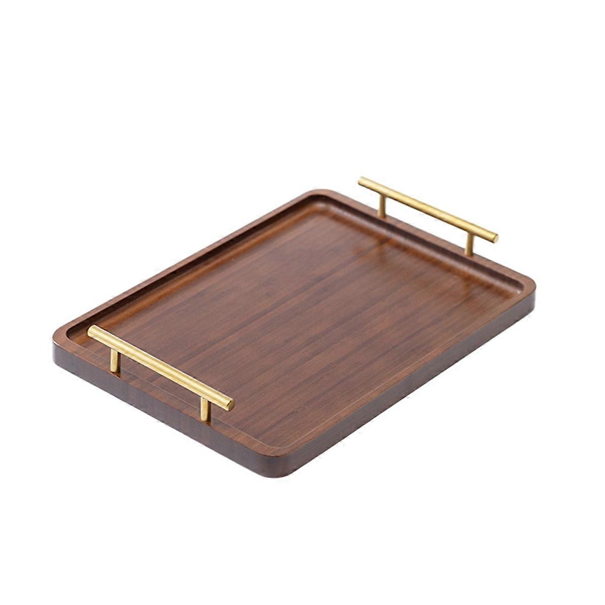 Wooden Tray Solid Wood Tea Tray with Handle Household Storage M