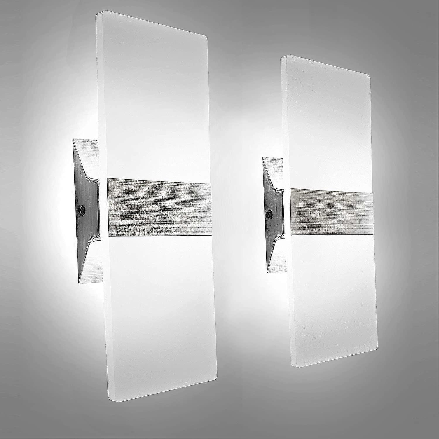 Modern wall sconces binary set, LED wall lamp 10W, 6000k white light upwards down lighting