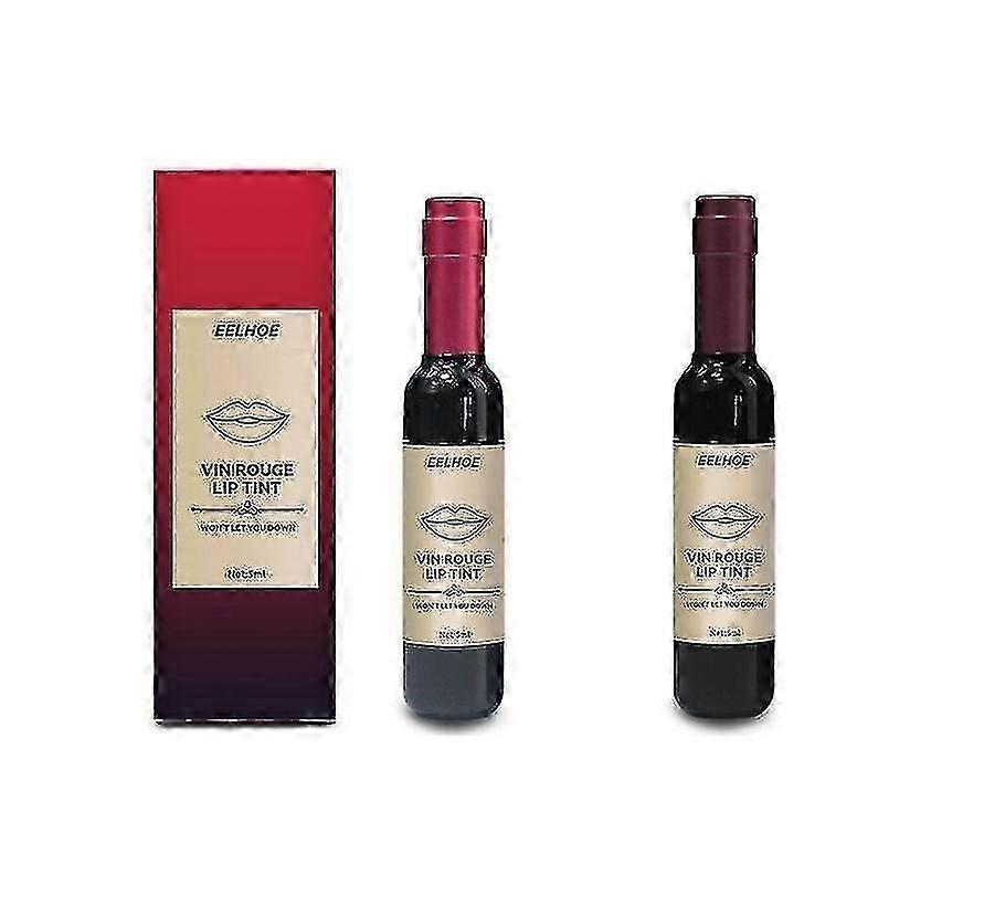 زجاجة النبيذ الأحمر الشفاه الصقيل صبغ الشفاه السائلة ملمع الشفاه ترطيب لا يتلاشى زجاجة النبيذ الأحمر أحمر الشفاه ماكياج Velv