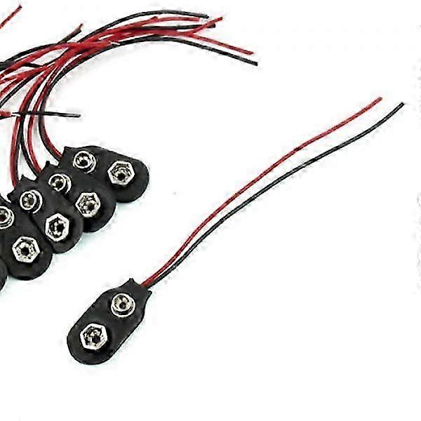 10Pcs Snap 9V Suporte de Bateria Clipe Em Fivelas Conectores Cabo com Chumbo