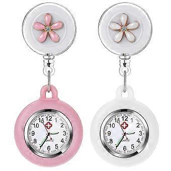 "Verpleegster broche horloge, 2PCS vrouwen opknoping horloge, Quartz zakhorloges, cadeau voor artsen en verpleegkundigen"