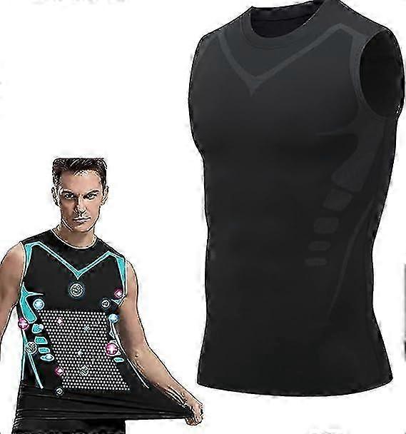 high quality Ionic Shaping Vest, Men Body Shaper, 2023 New Version Ionic Shaping Vest for Men, Comfortable Breathable Ice-Silk Fabric