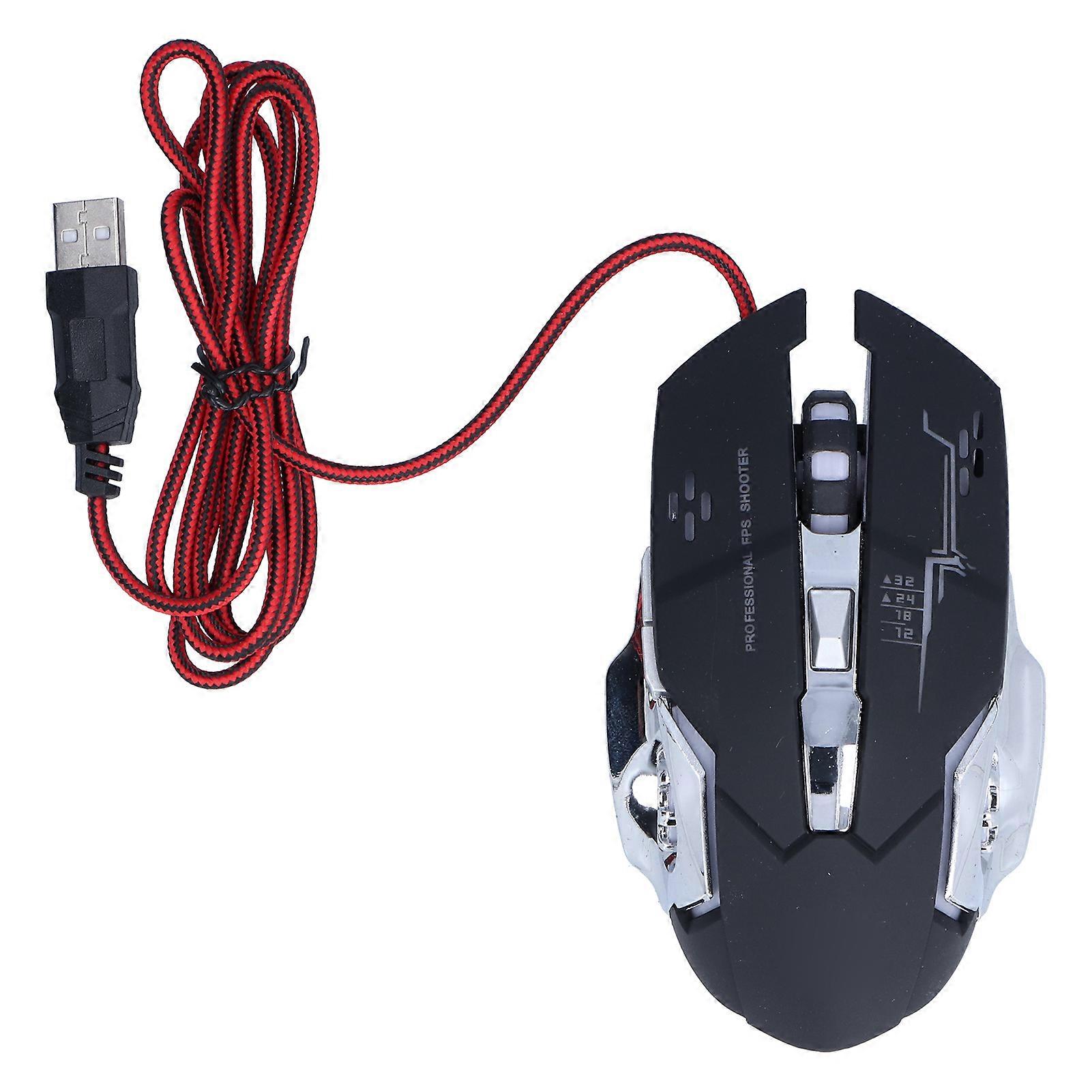 Gaming Mouse 4 Adjustable DPI 7-Color LED Light Wired Mice