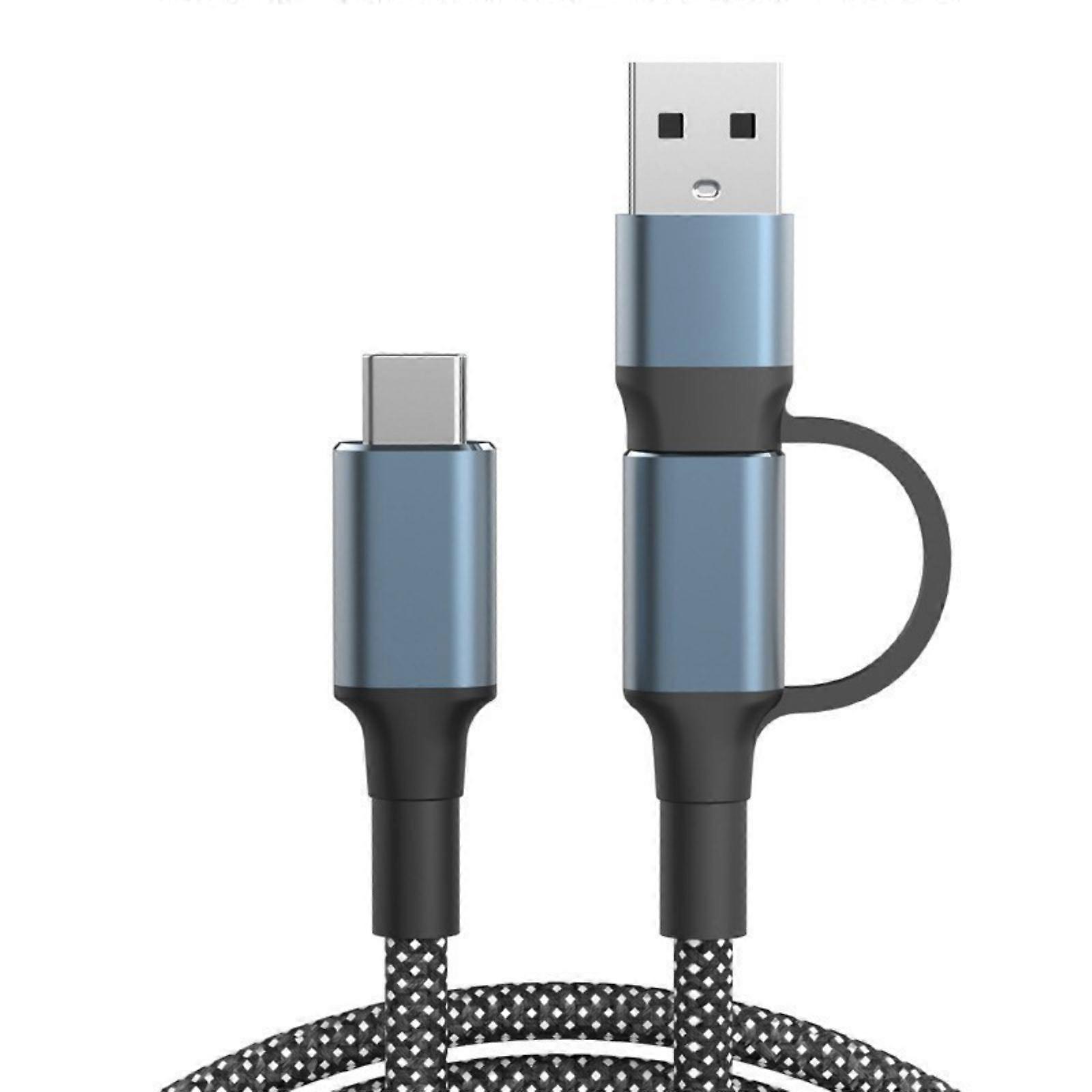 Type C Charging Cable 2 in 1 Multifunctional Braided Type C Data Cord Wire for Fast Charging and 10Gbps Data Transfer