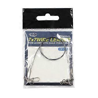 2Pcs Linea di Pesca Filo Leader Linea con Girelle e Snap Wire Filo di Pesca Leader 30cm/35cm Leader Heavy Duty