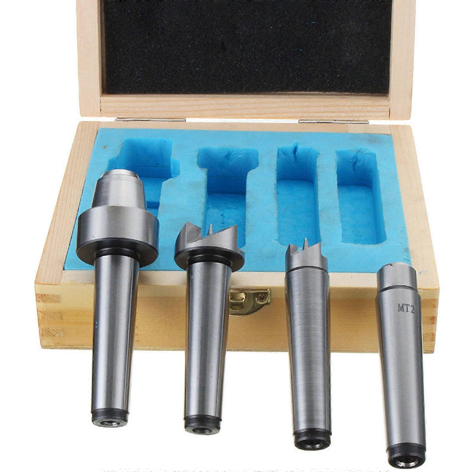 4Pcs MT2 Wood Lathe Turning Tool Spur Live Center Set Taper Tool For Wood Metalworking Bored Tailstock Lathe Milling