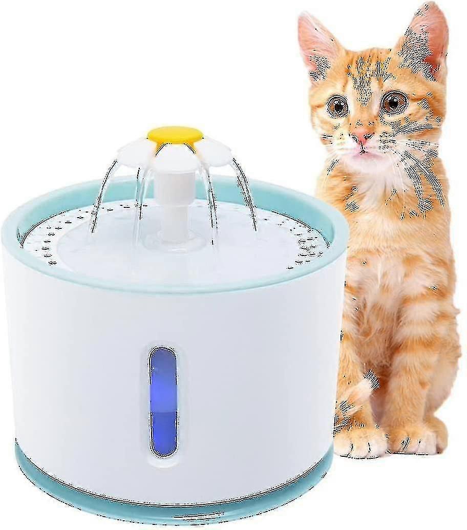Cat Water Fountain, Automatic And Quiet Water Dispenser For Cat Dog 2.4l Large Capacity Cat Fountain With Led Water Level Window