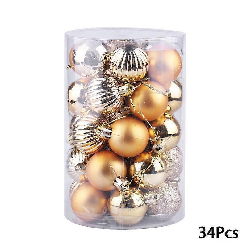 34Pcs Christmas Balls Ornament Xmas Tree Pendant Navidad Noel New Year 2024 Hanging Pendants