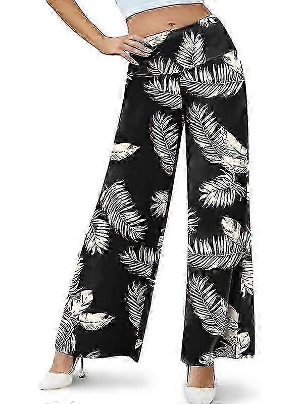 "Women's Stretchy Wide Leg Lounge Pants, Casual Comfy High Waist Pants"