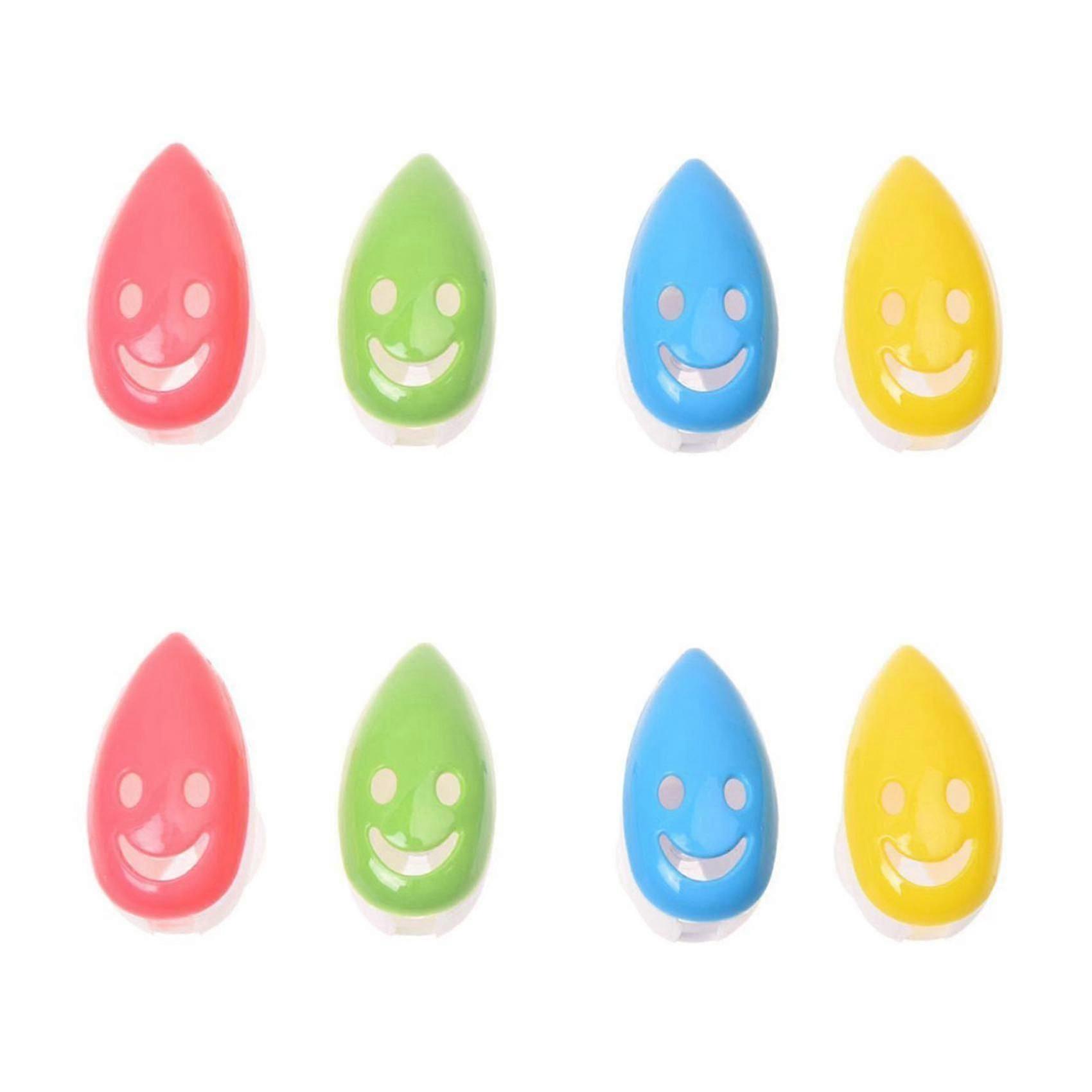 4 Pcs Smile Face Toothbrush Cover Holder With Suction Cup Bath