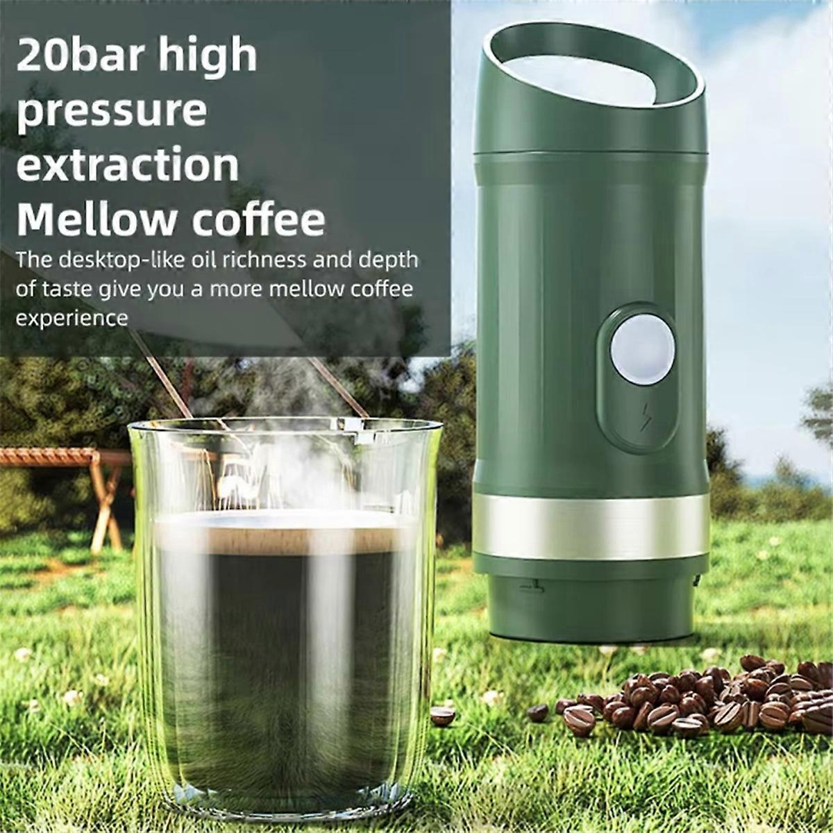 Portable Electric Espresso Coffee Maker,Cordless with Heat Brew Functionality, Compact Single Cup Mi