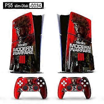 Playstation 5 Slim Ps5 Slim COD Warfare 3 Skin Decal And Controller Stickers Set, Scratch-resistant (Disk-0034)