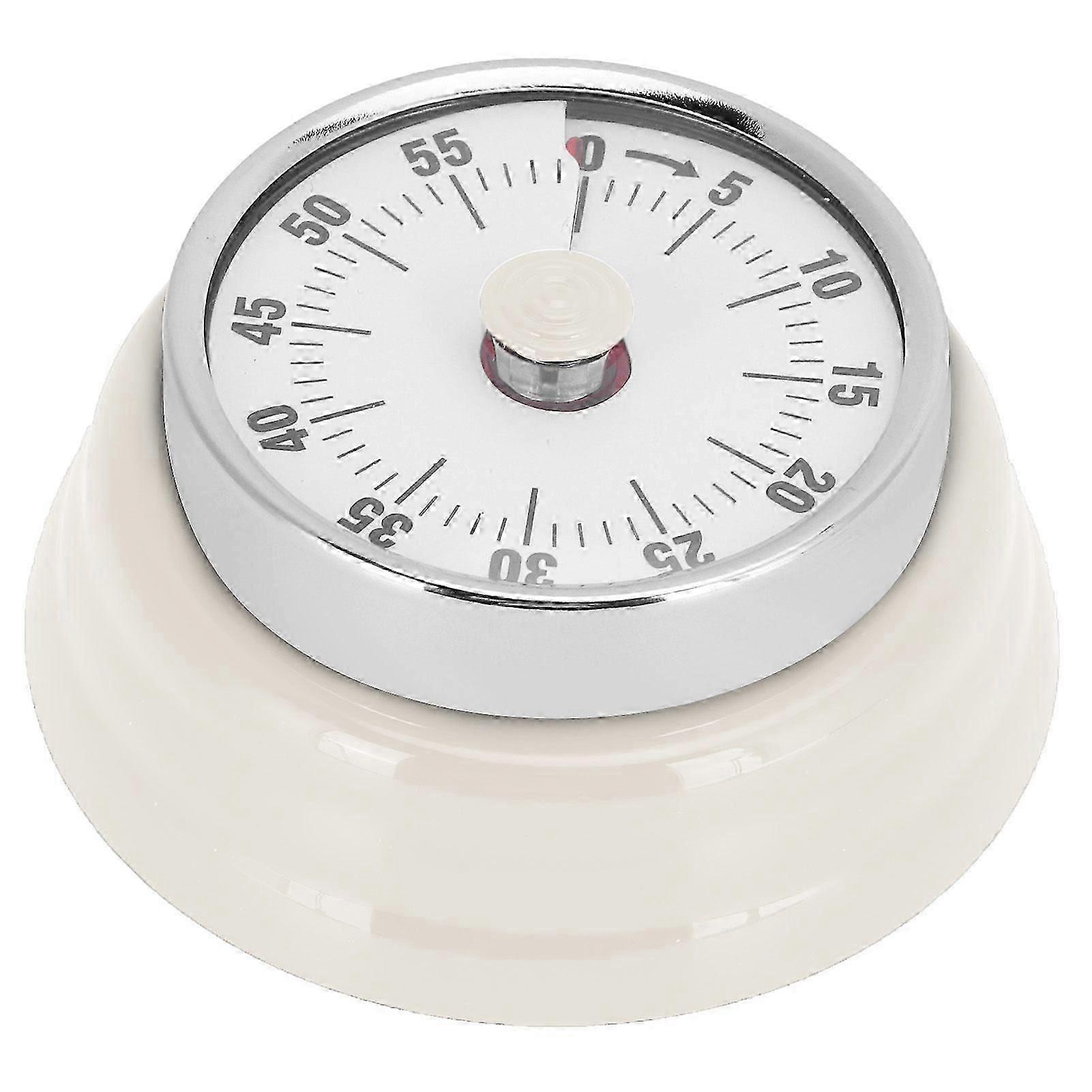 Magnetic Kitchen Timer Manual Mechanical Alarm Cooking Countdown Reminder for Time ManagementVisual Timer: White