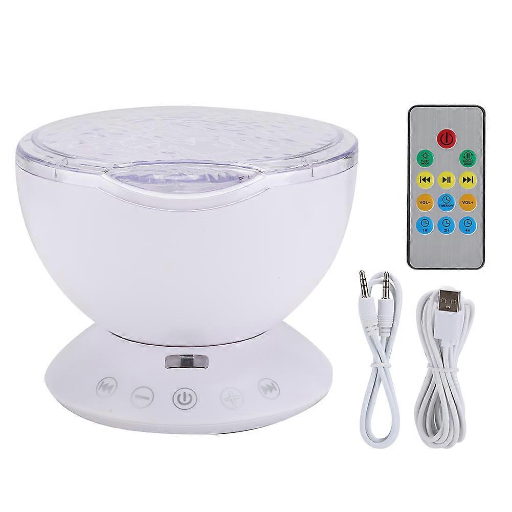 LED Ocean Projector with Mini Speaker 2M USB Cable Colorful Projection Lamp Support Memory Card and 3.5mm Port
