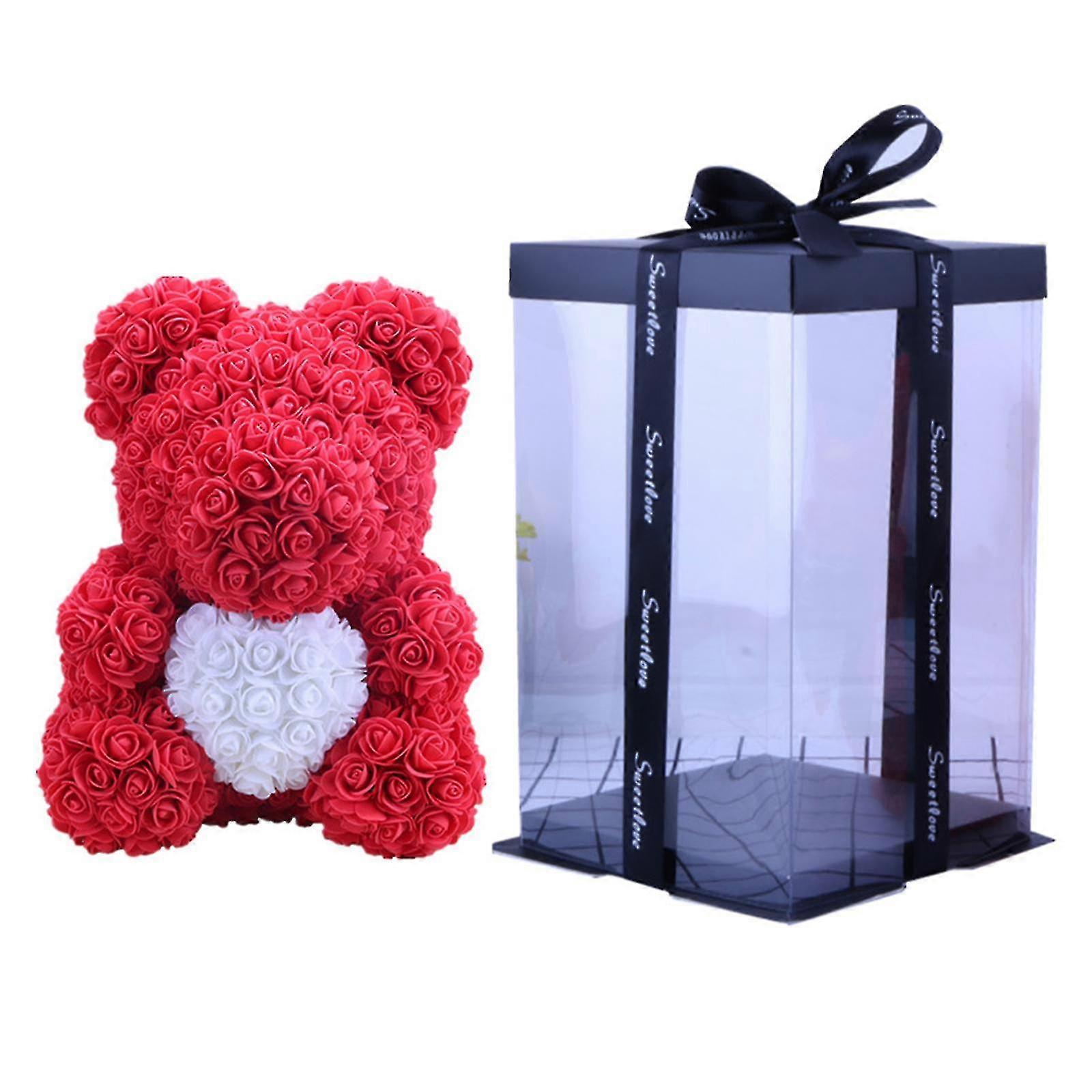 Artificial Rose Bear 25/40cm with Gift Box Home Decoration